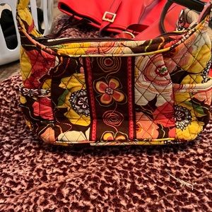 yellow floral vera bradley shoulder bag